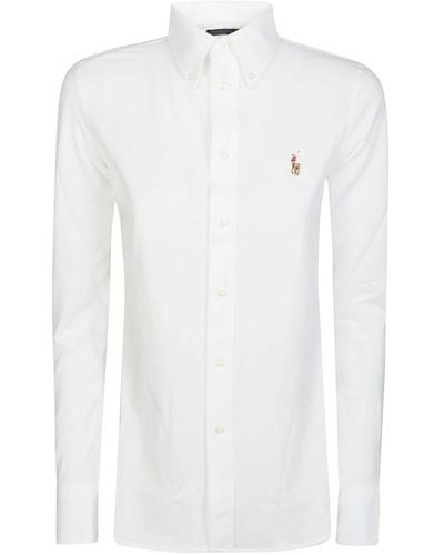 Ralph Lauren Camisa slim con logo - Blanco