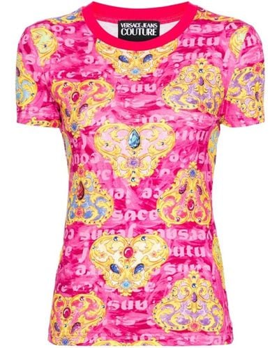 Versace Herz couture print t-shirt - Pink