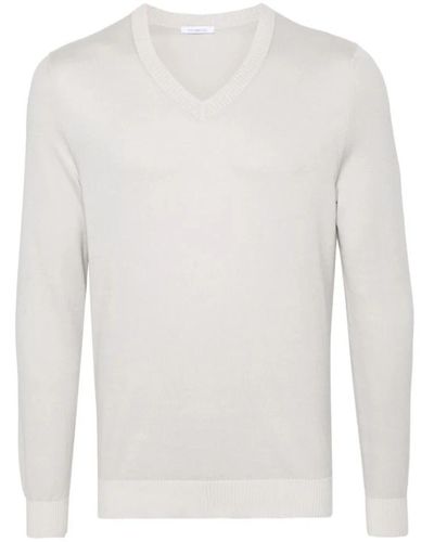 Malo Weicher stein v-ausschnitt pullover,v-neck-strickwege,dunkel sand v-ausschnitt pullover,v-neck knitwear - Weiß