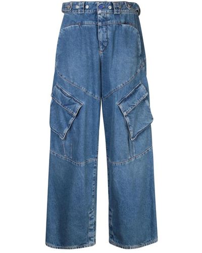 Marcelo Burlon Jeans > wide jeans - Bleu
