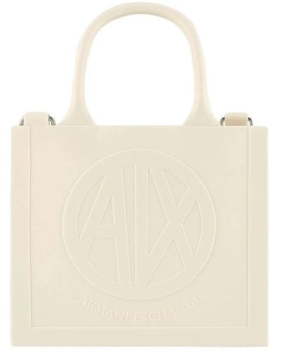 Armani Exchange Milky tasche mit geprägtem logo - Natur