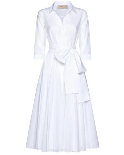 Blanca Vita Elegante kleider mit l.ruota detail - Weiß