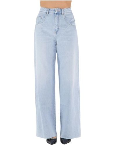 ICON DENIM Weite beinweite mittelhohe denim-jeans - Blau
