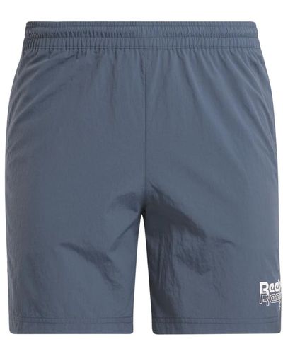 Reebok Shorts con vita a coste - Blu