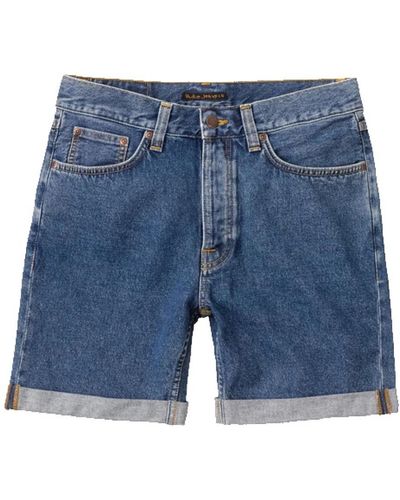 Nudie Jeans Josh 90s Shorts Stone Denim - Blau