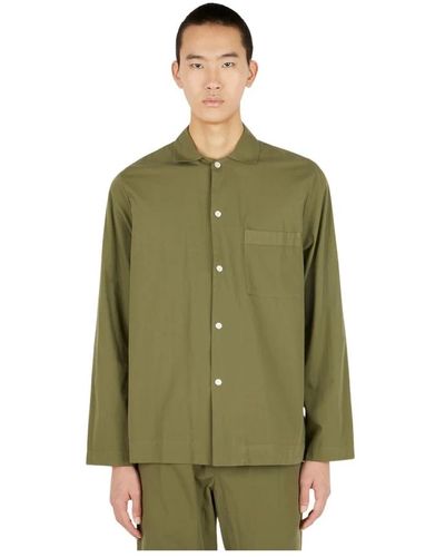 Tekla Zeitloses baumwoll-pyjama-shirt - Grün