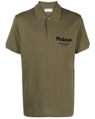 Alexander McQueen Logo polo shirt in khaki - Grün
