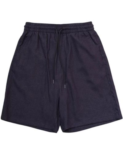 Les Deux Shorts de lino azul marino oscuro
