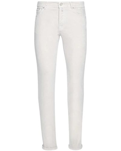 Kiton Glacier graue slim fit denim jeans - Weiß