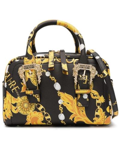 Versace Schwarze schultertasche für frauen - Gelb