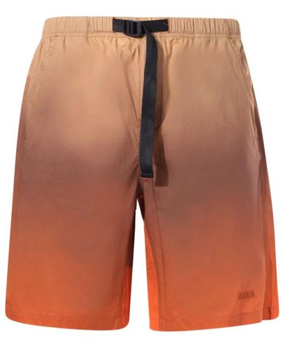 MSGM Shorts camo con logo ricamato - Arancione