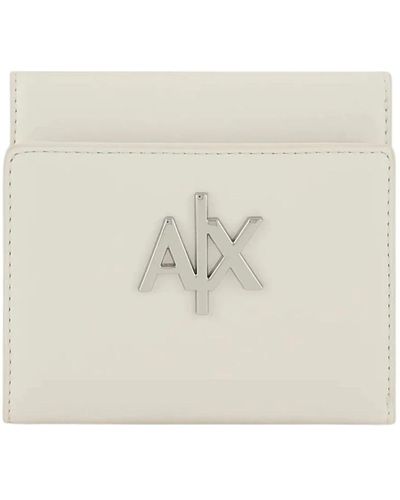 Armani Exchange Weiße brieftasche mit kartenfächern - Natur