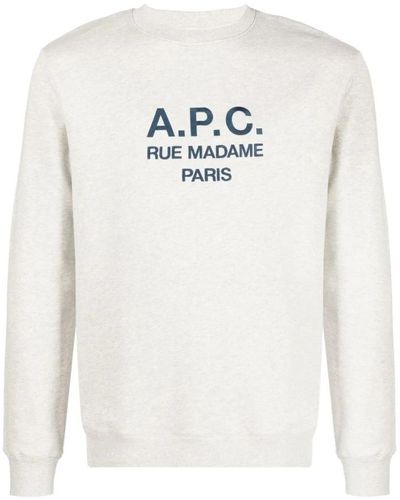 A.P.C. Felpa con stampa del logo - Bianco