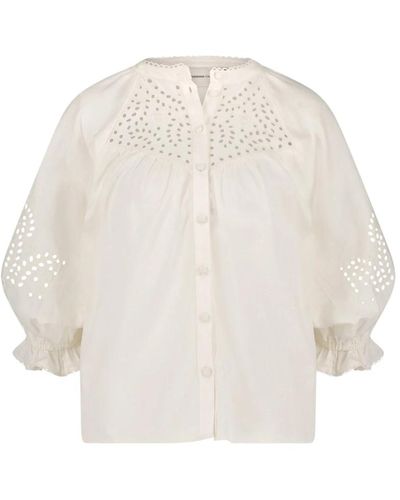 FABIENNE CHAPOT Bluse mit rüschenkragen - Weiß