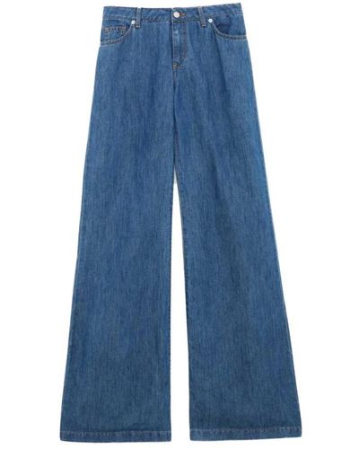 Ermanno Scervino Jeans flare in cotone e lino ermanno firenze - 40 - Blu