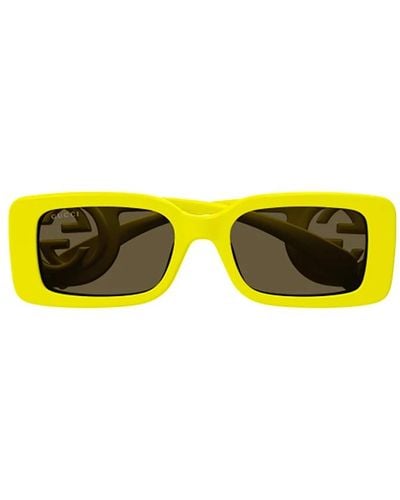 Gucci Elegante sonnenbrille für einen zeitlosen look - Gelb