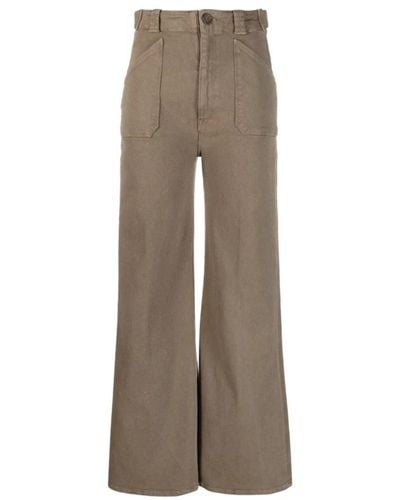 Mother Wide Trousers - Brown
