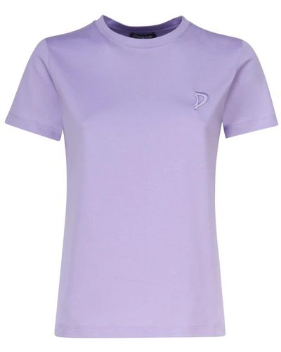 Dondup Camiseta de algodón violetto con logo - Morado