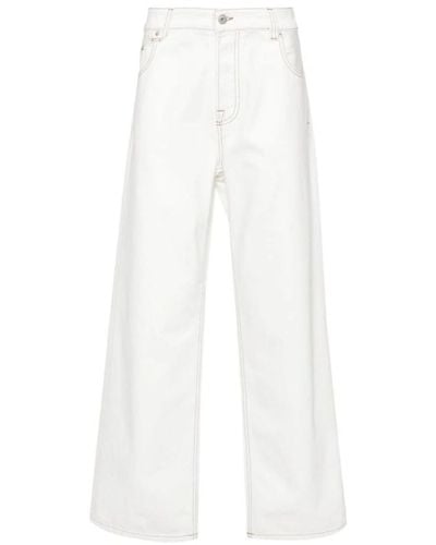 Jacquemus Jeans in denim di cotone bianco