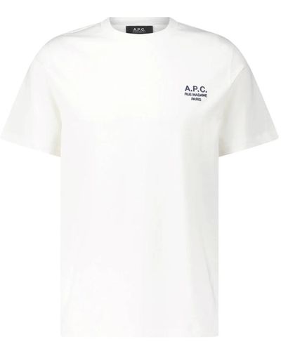 A.P.C. Besticktes baumwoll-t-shirt - Weiß