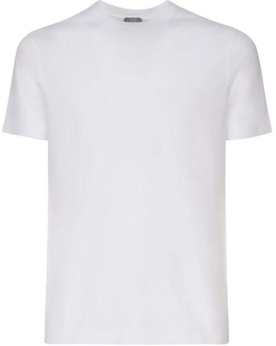 Zanone Weiße baumwoll-t-shirt kurze ärmel