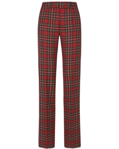 Alessandra Rich Straight Trousers - Red