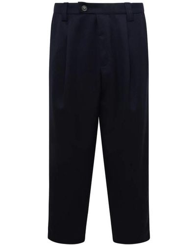 A.P.C. Pantaloni in lana blu con vestibilità regolare