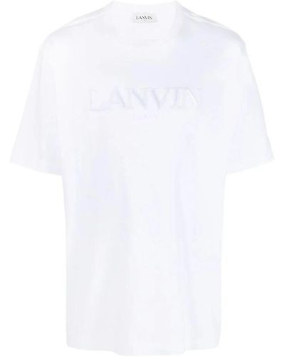 Lanvin Klassisches besticktes t-shirt in optic - Weiß