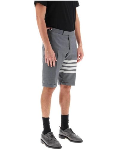 Thom Browne 4 bar shorts aus leichter wolle - Schwarz
