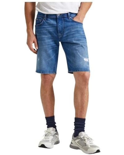 Pepe Jeans Denim bermuda shorts mit klassischem design - Blau