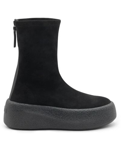 Vic Matié Schwarzer stretch-leder stiefelette