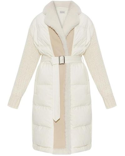 Moncler Cappotto patchwork - Bianco