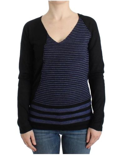 CoSTUME NATIONAL Striped V-neck sweater - Schwarz