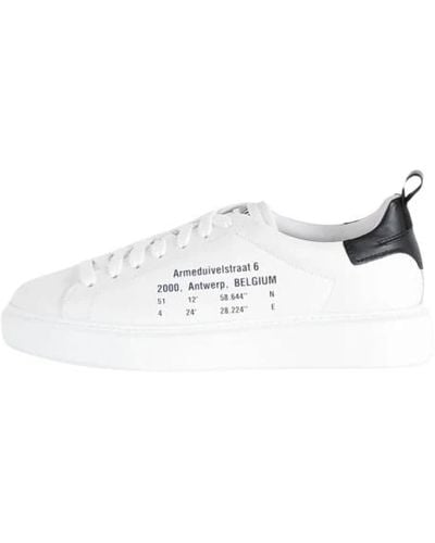 Les Hommes Sneakers in pelle con suola in gomma - Bianco