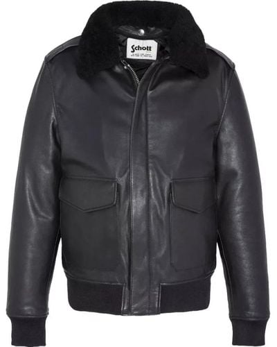 Schott Nyc Leather Jackets - Gray