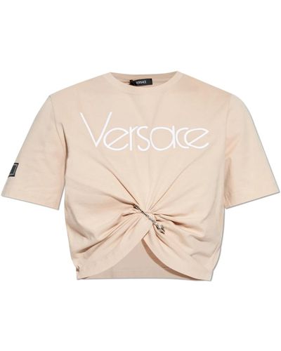 Versace T-shirt mit logo - Natur