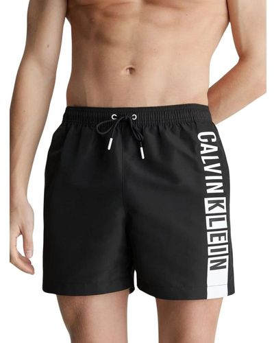 Calvin Klein Grafische boxershorts mit kordelzug - Schwarz