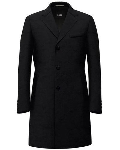 BOSS Single-Breasted Coats - Black