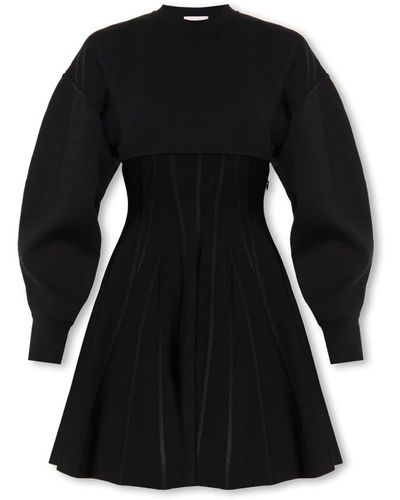 Alexander McQueen Vestido de lana - Negro