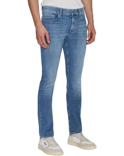 7 For All Mankind Schlanke Jeans - Blau