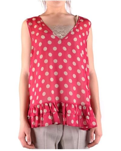 Twin Set Sleeveless Tops - Red