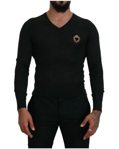Dolce & Gabbana Knitwear > v-neck knitwear - Noir