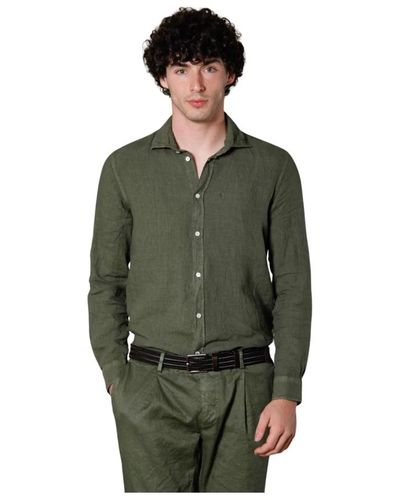 Mason's Leinenhemd - modell torino - Grün