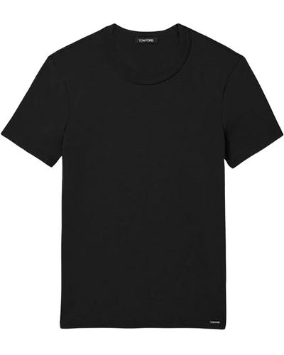 Tom Ford Basis Rundhals T-Shirt - Schwarz