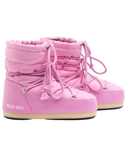 Moon Boot Rosa nylon schneestiefel - Pink