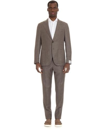 Caruso Single Breasted Suits - Gray