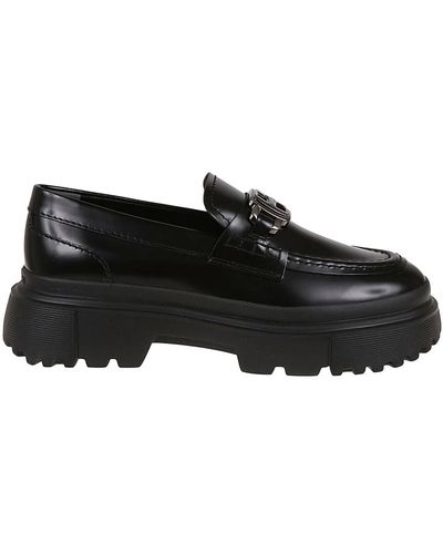 Hogan Kleine Ketten-Loafers für Frauen - Schwarz