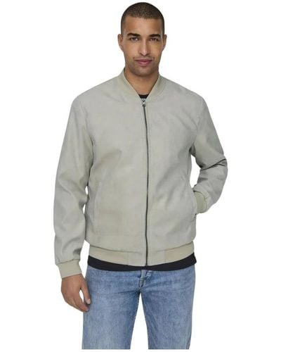 Only & Sons Bomber Jackets - Grey