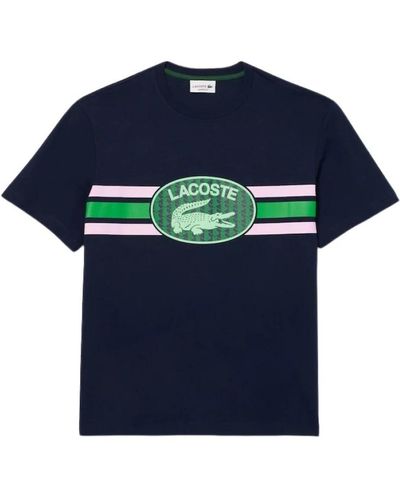 Lacoste Gedrucktes monogramm tee navy pink grün - Blau