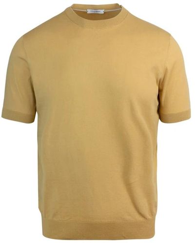 Paolo Pecora Baumwoll polo shirt regular fit gerippter ausschnitt - Gelb